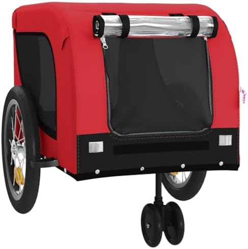 Pet Bike Trailer for Small Dogs, Foldable Bicycle Cargo Trailer with Sturdy Iron Frame, Weather-Resistant Oxford Fabric, Safety Flag and Reflectors, Easy Attachment