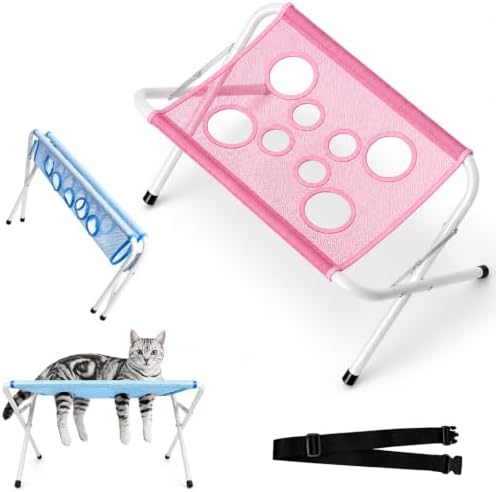 Pet Grooming Hammock for Dogs, Foldable Pet Bathing Stand，Pink | Foldable Cat Grooming Hammock, Suitable for Pet Washing Maintenance Travel Grooming with Quick Surface and Strap