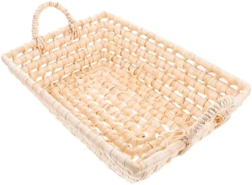 VICASKY Small Woven Storage Basket in Corn Husk for Home Decor