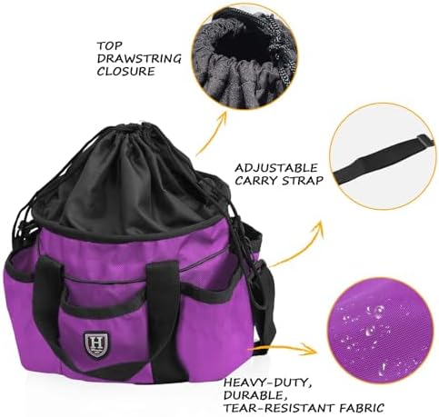 Harrison Howard Premium Horse Grooming Organizer Bag Horse Grooming Tote Bag-Violet