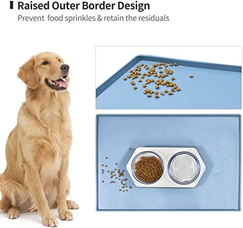 Silicone Dog Food Mat Waterproof Pet Feeding Tray for Small Medium Dogs