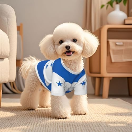 Honduran Flag Dog Shirt Pet Cotton T-Shirt Breathable Dog Clothes
