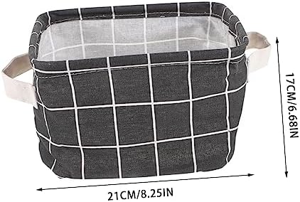 Mipcase 2pcs Cotton Linen Storage Basket for Sundries Pet Toys and Cosmetics Portable Organizer with Handles for Home Office and Bedroom