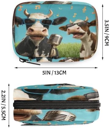 Travel Pill Organizer Two Music Cows Art Small Pill Case