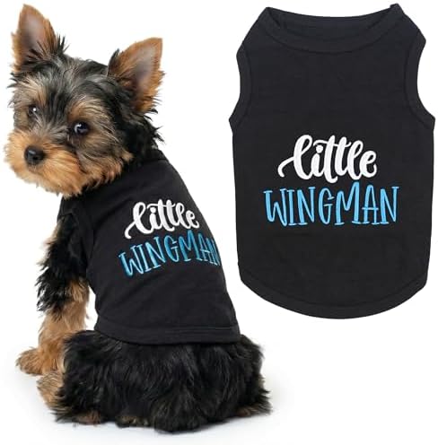 Parisian Pet Dog Shirt – 100% Cotton Shirts for Small Dogs – Sleeveless Black Puppy Vest – Lightweight and Breathable Pet Apparel – Funny Summer Boy Dog Clothes - Stretchy Cute T Shirts for Dogs