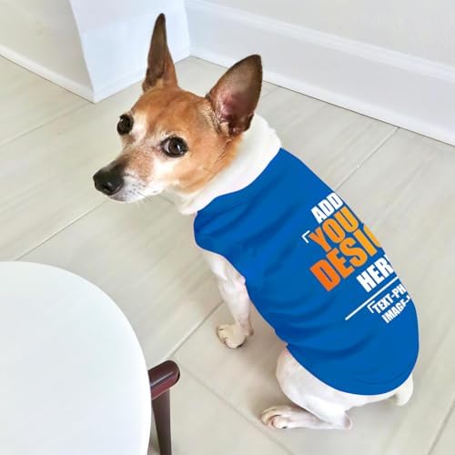 Custom Dog Shirt,Personalized Pet Vest Apparel with Name Text Photo Image,Lightweight Breathable PuppysKitten Variousize,Blue
