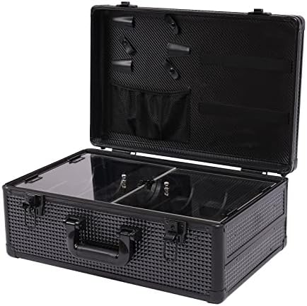 Beauty Salon Barber Case,Hair Stylist Tool Kits Organizer,Professional Barber Travel Carry Case for Hair Scissors Tools Hair Stylist Pet Groome,Barber Carrying Case with Code Lock (Large Black)
