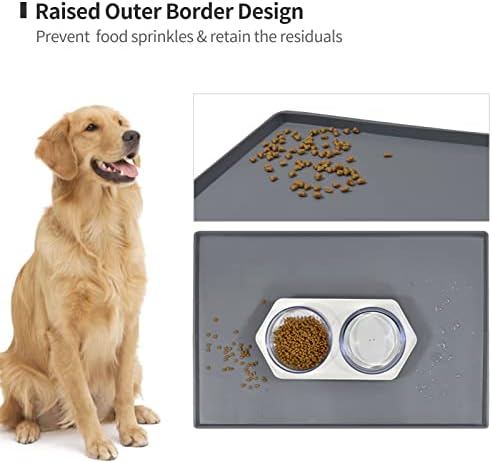 Silicone Dog Food Mat Waterproof Pet Feeding Tray for Small Medium Dogs