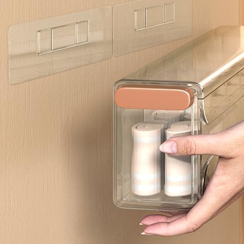 Underwear Storage Boxes Sock Organizer Dividers Transparent Removable Wall Mounted Drawer Closet Organizer for Bedroom Office PET Material 1 Storage Box 2 Patches