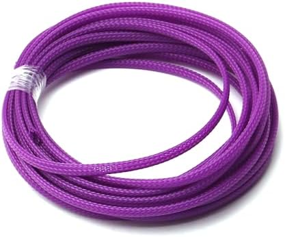 Jutagoss PET Expandable Braided Cable Sleeve, 16.4ft - 3/16 inch Purple Cable Management Sleeve, Wire Loom Tube Cord Protector for USB Cable, Power Cord, Audio Video and More, 1Pc