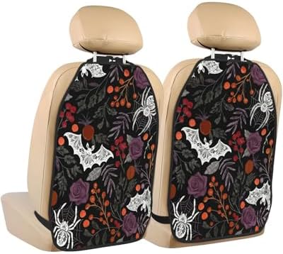 Car Seats Back Protector 2 PCS - Bat Spider | with 3 Storage Pockets, Shield Seats From Dirt, Mud Scratches, Fits Cars SUVs Trucks and Jeeps