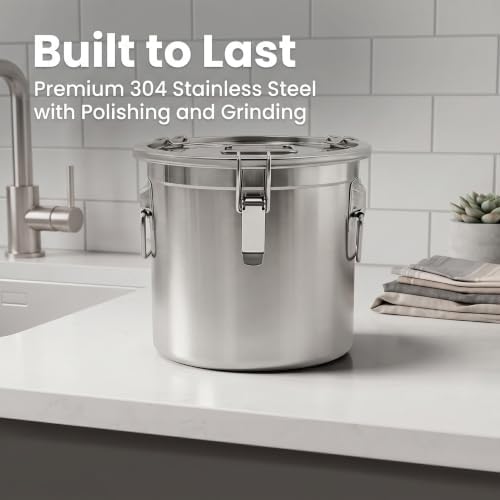 304 Stainless Steel Airtight Canister w/Lid(12L/3.17Gal)