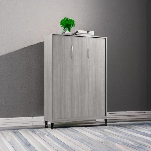 Bestar Full Murphy Bed, Platinum Gray, Claremont, 59W | Dual piston mechanism; for guest room or multipurpose space
