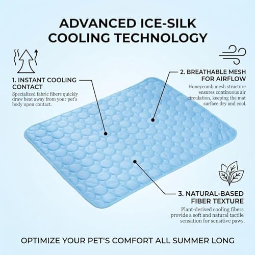 Pet Cooling Mat, ICY nap Dog mat, Portable Washable Ice Silk Cooling Pad for Dogs Cats, Breathable Foldable Mat for Large Small Dogs, Summer Cool Mat for Kennel Floor Car Sofa(Pink,XX-Large)
