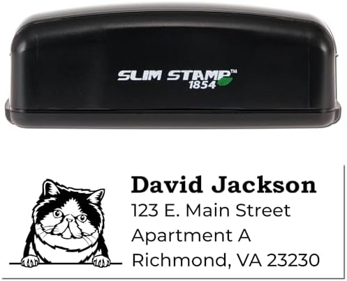 Exotic Shorthair Customized Home Address Stamper - 7/8 X 2-1/4 - Unique Address Stamps for Order Forms - Made to Order Home Address Stamps for Cat Lovers and Pet Owners