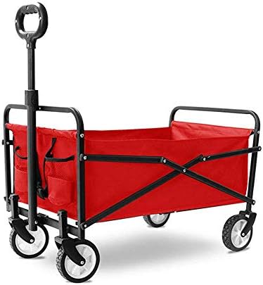 Folding Wagon, Garden Trolley Capacity 60 Kg, Portable Garden Cart with 4 Wheels, for Transport Garden Tools, Pets, Travel, Camping, Concerts, Beaches