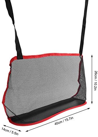 Car Seat Organizer Overhead Console Storage Net Bag with Adjustable Straps for Pet Barrier and Distracted Driving Prevention (Red)