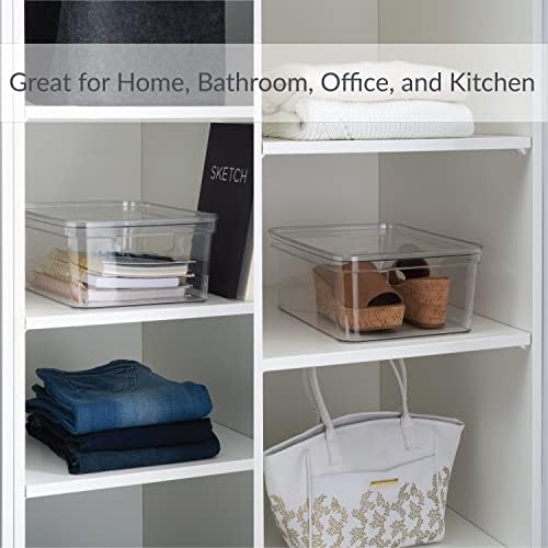 Simplify Medium, Super Clear Lidded Storage Bin (Pack of 2)