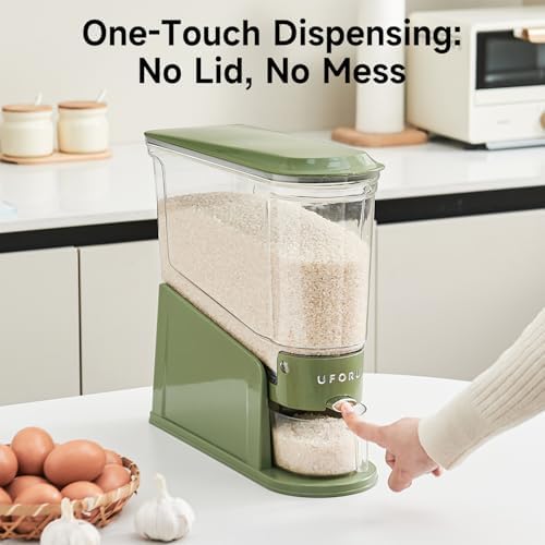 UFORU Slim Rice Dispenser 11 LB,Clear Rice Storage for Small Spaces