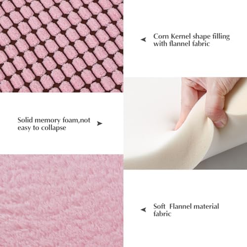 BVAGSS Reversible Dog Crate Pad, Memory Foam Pet Bed Mat, Soft Warm Machine Washable Sleeping Kennel Mattress for Small Medium Dogs XH079 (36''x23''x1.6'',Pink)