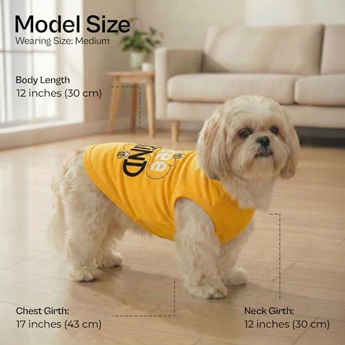 Parisian Pet Dog Shirt – 100% Cotton Shirts for Medium Dogs – Sleeveless Puppy Vest – Lightweight and Breathable Pet Apparel – Soft Pullover Summer Dog Clothes - Stretchy T Shirts for Dogs