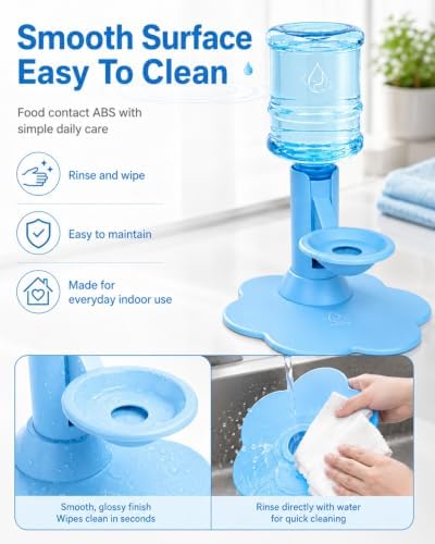 Pet Water Dispenser Stand, Adjustable Elevated Gravity Water Bowl for Cats