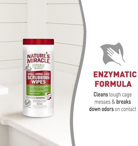 Nature’s Miracle Small Animal Cage Scrubbing Wipes 30Ct (Pack of 12)