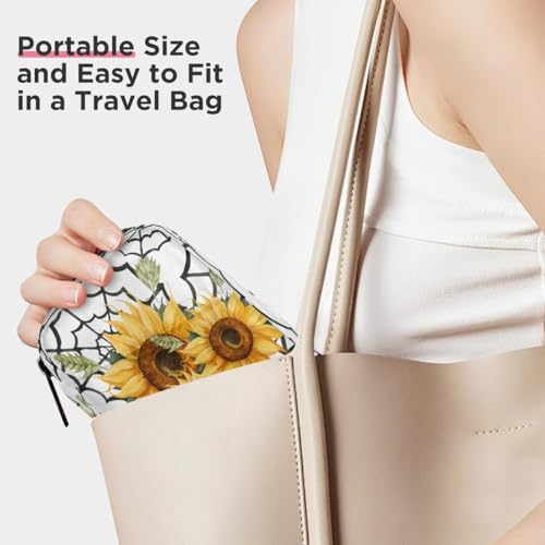 Pill Organizer Box Flower Spring Sunflower 7-Day Weekly Medicine Pill Case Travel Pill Container Portable Pill Holder Storage Purse Bag Small Compact Size for Vitamin Supplement Birth Control