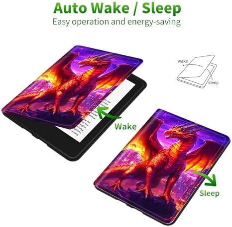Case for Samsung Galaxy Tab A8 10.5" 2022 Model (SM-X200/X205/X207) | Slim Leather Smart Cover with Multi-Angle Anti-Slip Stand [Auto Wake/Sleep] Shell for Women Men - Purple Red Dragon