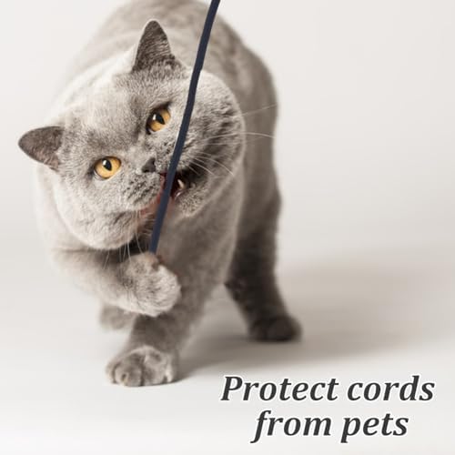 UNICRAFTALE Cable Wrap Cord Protector from Cats Dogs 5m Black Flexible Cable Sleeve for Cable Management Polyester Cable Cord Organizer Protect Cords from Pets for TV Computer Home Theater Office