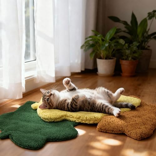 3Pack Self Warming Pet Bed Leaf Pad,Mixed Colors,Small-16''x20''