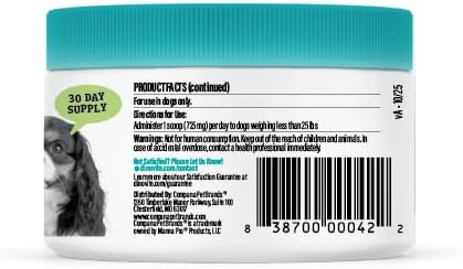 Dinovite Dog Dental Powder, Brush-Free Breath Freshener & Teeth Cleaning Dental Care Powder with Probiotics & Postbiotics, Oral Care Bad Breath Treatment, Small Dogs, Made in USA, 30 Day Supply