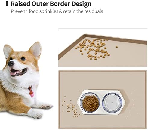 Silicone Dog Food Mat Waterproof Pet Feeding Tray for Small Medium Dogs