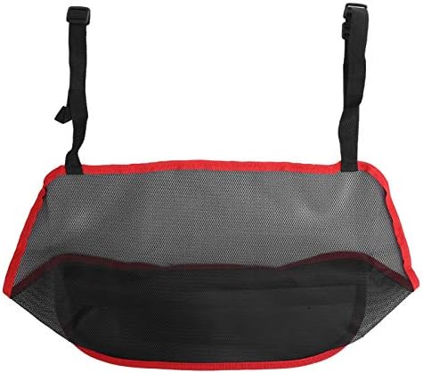Car Seat Organizer Overhead Console Storage Net Bag with Adjustable Straps for Pet Barrier and Distracted Driving Prevention (Red)