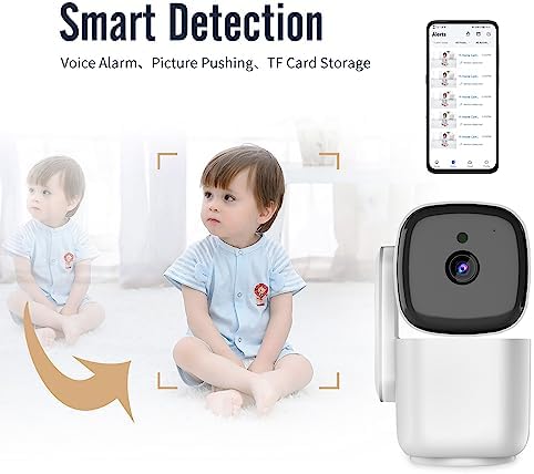 2024 New Indoor Pan-Tilt Surveillance Smart Camera、1080p HD Dog Camera W/Night Vision, Motion Detection for Baby & Pet Monitor, Cloud & Sd Card Storage, Compatible with Alexa & Google Home, 2.4g Wif