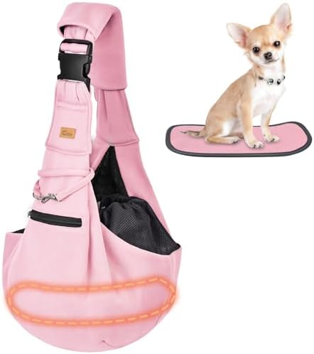 CUBY Dog and Cat Sling Carrier - Hands Free Reversible Pet Papoose Bag - Soft Pouch and Tote Design - Suitable for Puppy, Small Dogs Cats Outdoor
