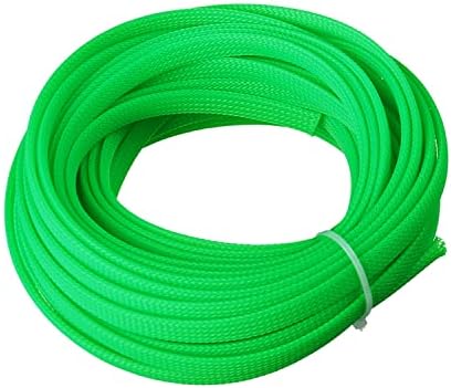 Jutagoss PET Expandable Braided Cable Sleeve, 32.8ft - 5/16 inch Fluorescent Green Cable Management Sleeve, Wire Loom Tube Cord Protector for USB Cable, Power Cord, Audio Video and More, 1Pc