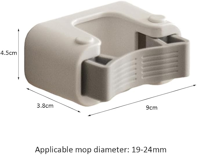 Broom Holder Wall Mount Self Adhesive, No-Drill Mop Grip Single Clip | Thick silicone loops stop slipping & scratching on mops, brooms, umbrellas.(Single clip)