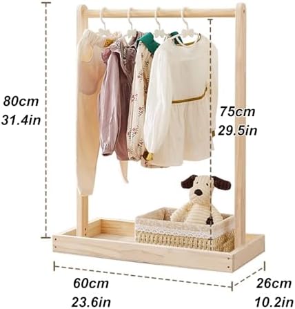 SYUFRE Dog Garment Rack Pet Armoire Wardrobe Wooden Dress Up Clothes Storage Small Dog Closet Pet Clothes Organizer Accessories for Doll Cat and Puppy (Color : Square with Storage Large), 10200230