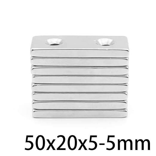 1/2/5/10PCS 50x20x5-5mm Big Strip Block Holes 5mm 50 * 20 * 5-5 Thick Quadrate Permanent NdFeB Sheet 50x20x5-5 Magnets(10PCS)