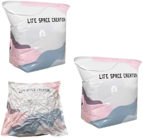 No-Pump Vacuum Storage Bags, Pump-Free Large Capacity Vacuum Storage Bags, Large Vacuum Compression Bags without a Pump for Clothes Bedding Comforters Off-Season Gear (2, S 27×20×12")