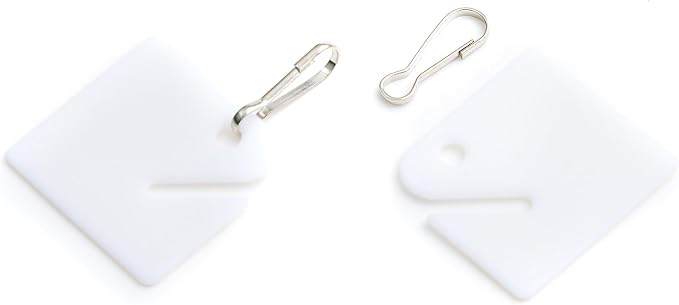 Writable Plastic Key Tags - 50 Pack Square Key Label Tags with Metal Rings 1.57×1.5 Inch Key Cabinet Organizer White Key Identification Tags for Office Home