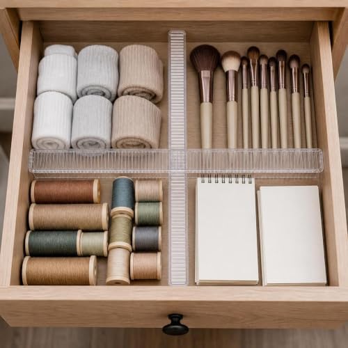 Drawer Divider, Cuttable PET Organizer | Non-deforming Form, Storage Compartments, Clothing Organization, For Customization Fans