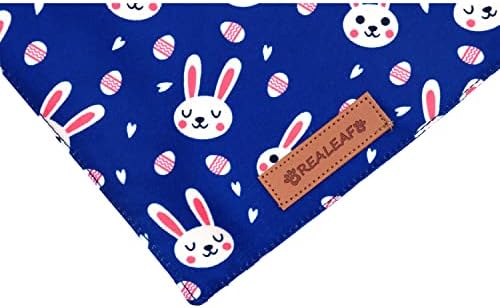 Realeaf Easter Dog Bandanas 2 Pack, Triangle Reversible Pet Scarf for Boy and Girl, Premium Durable Fabric, Holiday Bandana for Medium and Large Dogs (Large)