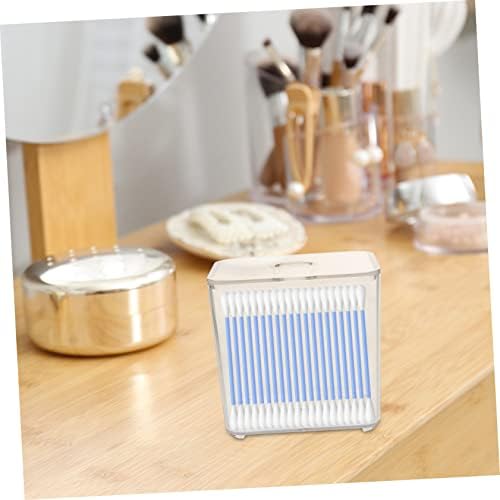 ABOOFAN 2pcs Cotton Swab Storage Box Cotton Pad Holder Vanities Organizers Pet Material Strong Stackable Container