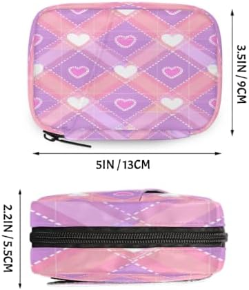 Travel Pill Organizer Pink Heart Diamond Small Pill Case