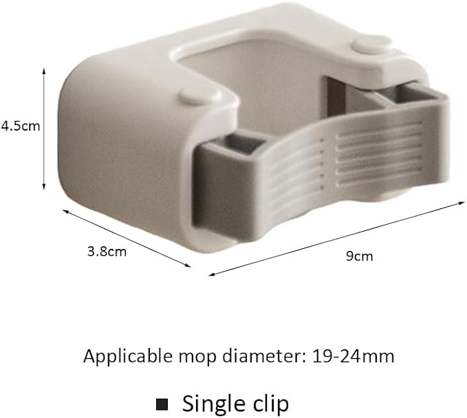 Broom Holder Wall Mount Self Adhesive, No-Drill Mop Grip Organizer for Home | Thick silicone loops stop slipping & scratching on mops, brooms, umbrellas.(Single+double)