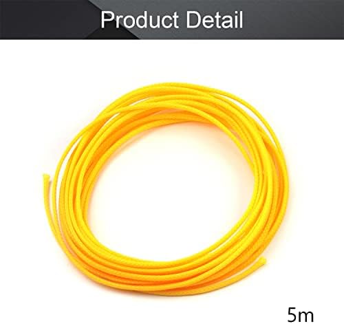 Othmro 5m/16.4ft PET Expandable Braid Cable Sleeving Flexible Wire Mesh Sleeve Yellow,for Power Cord Audio Video Cables Protecting from Pets Chewing