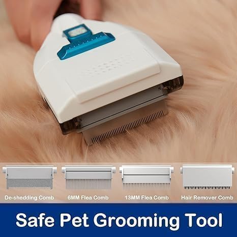 Pet Grooming Kit with 3.4L Oversized Vacuum Suction - 99% Pet Hair Removal - Professional Dog Clippers & Shedding Tools for Cats, Teddy, Poodle, Golden Retrievers (White-Orange)