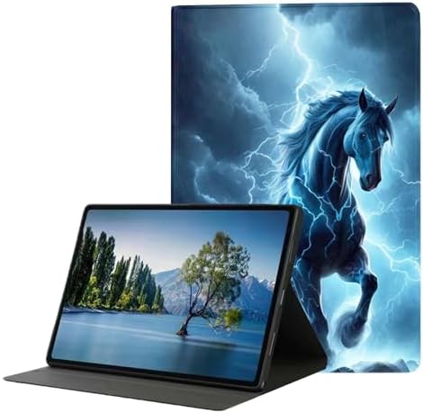 for Samsung Galaxy Tab S9 11" 2023(SM-X710/X716B/X718U) Tablet Case,Premium Leather Folio Stand Auto Wake/Sleep,Multiple Viewing Stand,Lightning Horse